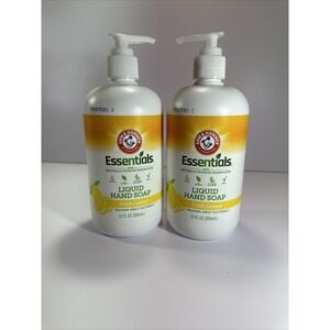Lot Of 2! Arm & Hammer Essentials‎ Liquid Hand Soap, Fresh Lemon, 12 Oz Each